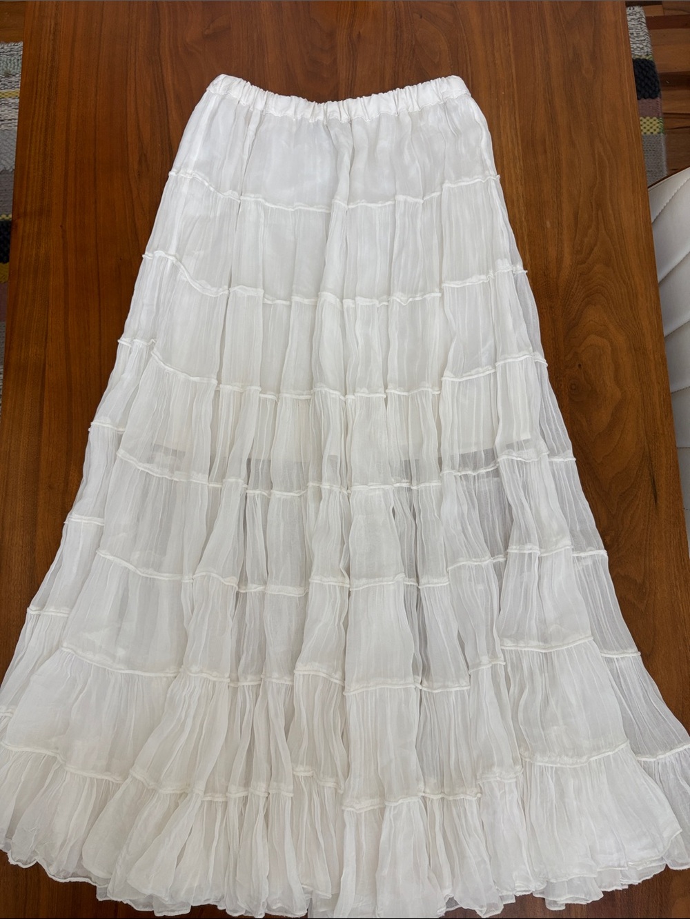 All Saints Eva Tiered Maxi Skirt Chalk White Size US 0 - Picture 4 of 13